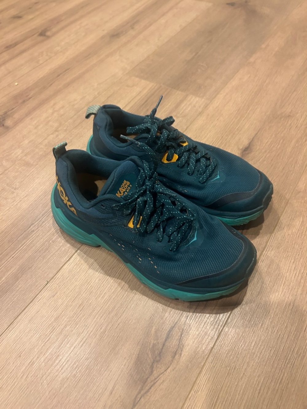 Hoka One One Teal and Aqua Men's Athletic Shoes
